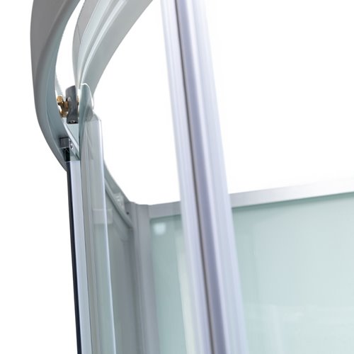 Kabina prysznicowa półokrągła zabudowana profil stal szczotkowana 90x90 Puerto zdjęcie 9