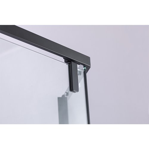 Czarna kabina prysznicowa pięciokątna 100x100 drzwi uchylne BS07C