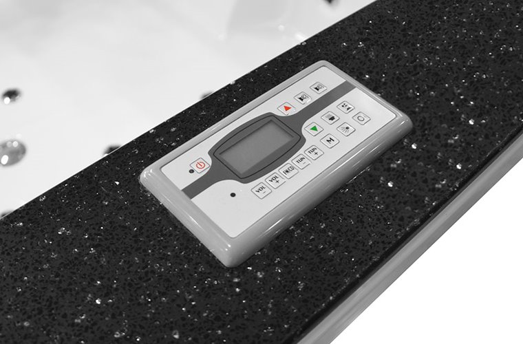 Grafitowa prostokątna wanna z hydromasażem 180x150 cm MUS-1089G