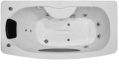 Prostokątna kabino wanna z hydromasażem + sauna 165x85 cm MO-09944BS-165