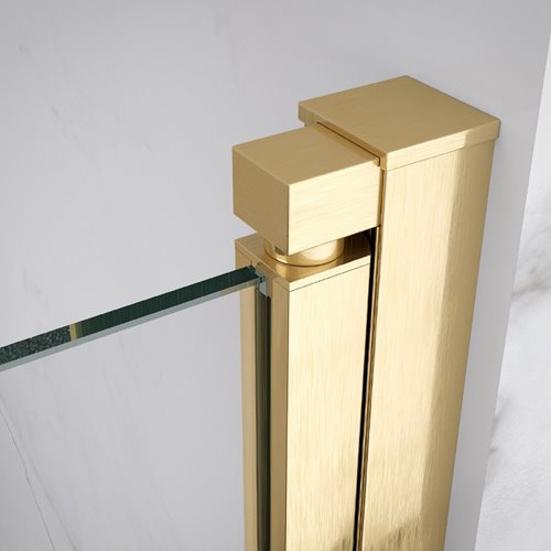 Złota szczotkowana kabina prysznicowa drzwi składane prostokątna 100x90 Z-KZ13A-GL-BR-100X90 zdjęcie 9