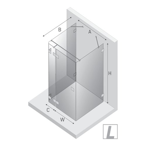 Czarna przyścienna kabina prysznicowa lewa 120x100 EXK-6270 Eventa Black Chrome New Trendy