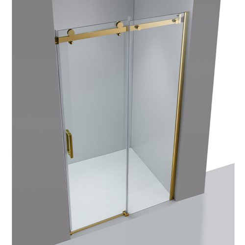 Złote drzwi prysznicowe do wnęki 115-120 cm rozsuwane SH03DG szkło 8 mm