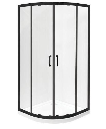 Czarna kabina prysznicowa półokrągła 90x90 Modern Black Besco