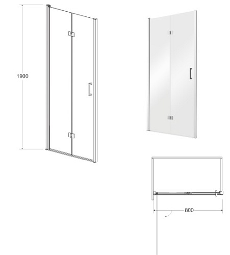 Kabina prysznicowa drzwi składane 80x80 cm Exo-H Besco