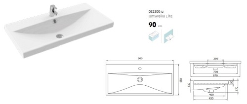 Umywalka Elite 90 cm Cerastyle