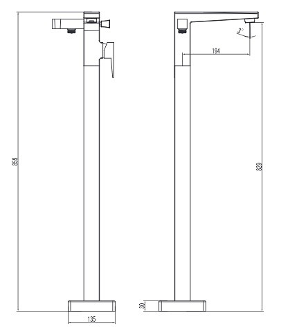 Bateria wannowa wolnostojąca Fresh FR7133 CR Omnires