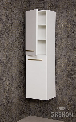 Słupek łazienkowy wiszący biały mat 143x40 cm Belli Gold Gante