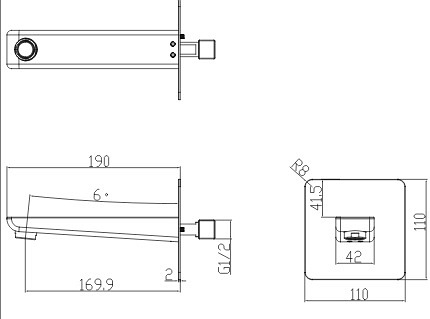Czarna wylewka wannowa Parma WD BL Omnires