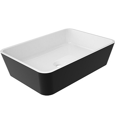 Czarna umywalka nablatowa Parma UN CP Marble+