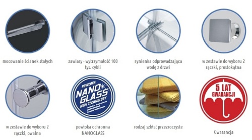 Kabina prysznicowa półokrągła 90x90 AF9B Roma Atrium