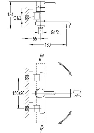 Bateria wannowa + słuchawka Darling DA5031 CR Omnires