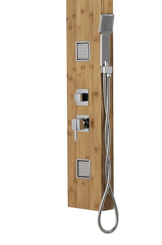 Panel natryskowy z drewna bambusowego chrom mieszacz Bao Corsan