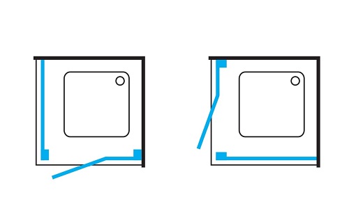 Czarna kabina prysznicowa kwadratowa Manhattan 80x80 MH8080BLTR Omnires