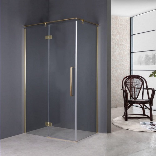 Złota prostokątna kabina prysznicowa 120x80 BK248T08/12ZL Fresh Line Lewa