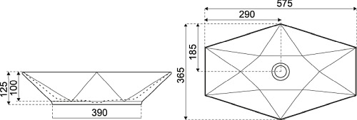 Czarna umywalka nablatowa 58 cm KR-570 BLM Kerra