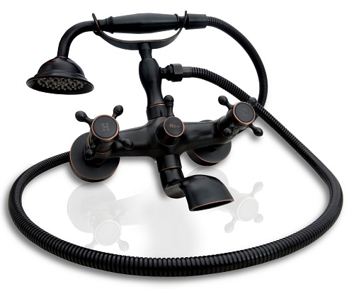 Czarna bateria wannowa retro Old Black Rea