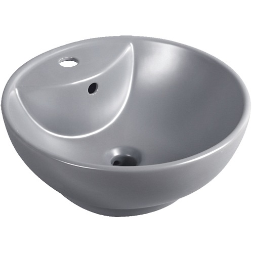 Szara okrągła umywalka nablatowa 46 cm KR-191 GR Kerra