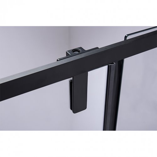 Czarne drzwi prysznicowe uchylne do wnęki 120 cm SH08E