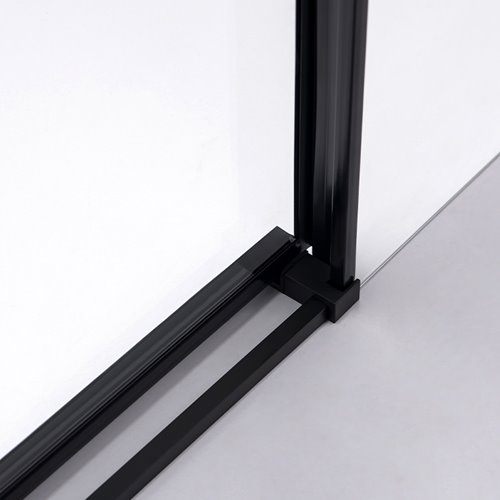 Czarna prostokątna kabina prysznicowa Super Slim Nova 120x80 drzwi rozsuwane