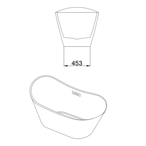 Wanna wolnostojąca czarno biała czarny przelew oraz korek 150 cm Rica Hydrosan