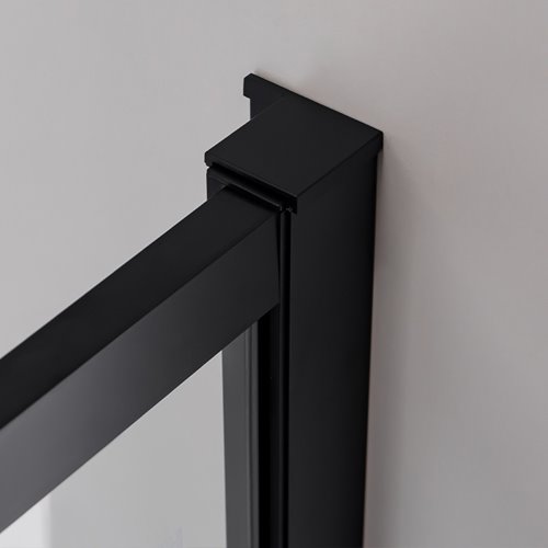 Czarna prostokątna kabina prysznicowa Kira 120x90 drzwi rozsuwane do wewnątrz