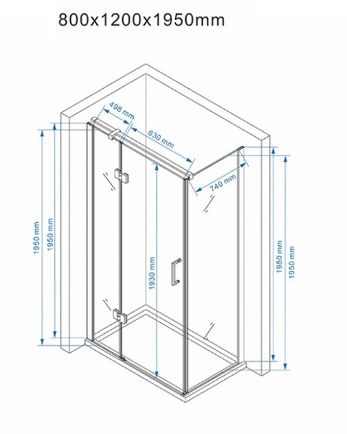 Biała kabina prysznicowa prostokątna drzwi uchylne 120x80 KZ02D