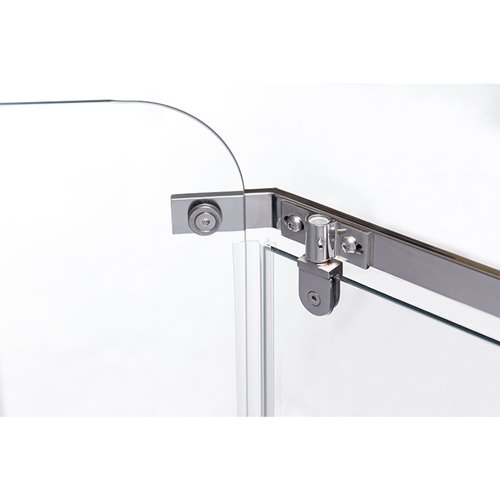 Chromowana kabina prysznicowa pięciokątna 90x90 drzwi uchylne KZ91B