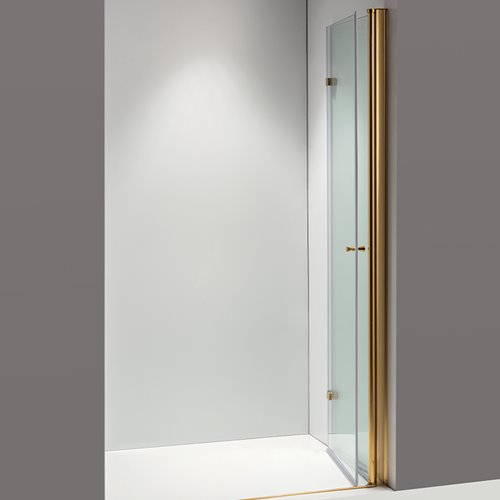 Złote drzwi prysznicowe łamane do wnęki 90 cm SH01B