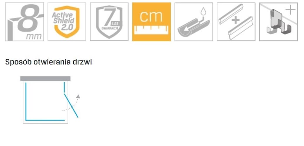 Złota kabina przyścienna z bocznym wejściem 100x90 EXK-4827 Eventa Gold Shine New Trendy