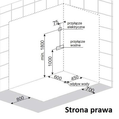 Kabina prysznicowa z hydromasażem i sauną 120x80 7106W Prawa