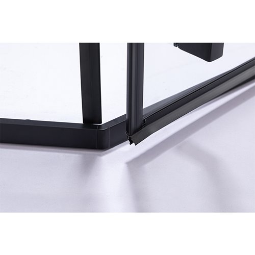 Czarna kabina prysznicowa pięciokątna 90x90 drzwi uchylne BS07B