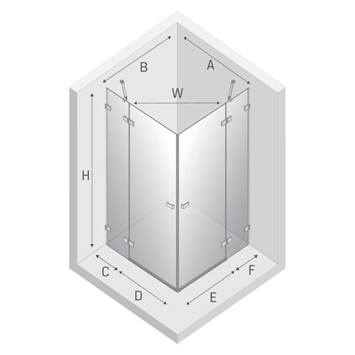 Złota kabina prysznicowa podwójne drzwi 90x80 EXK-1696 Avexa Gold Shine New Trendy