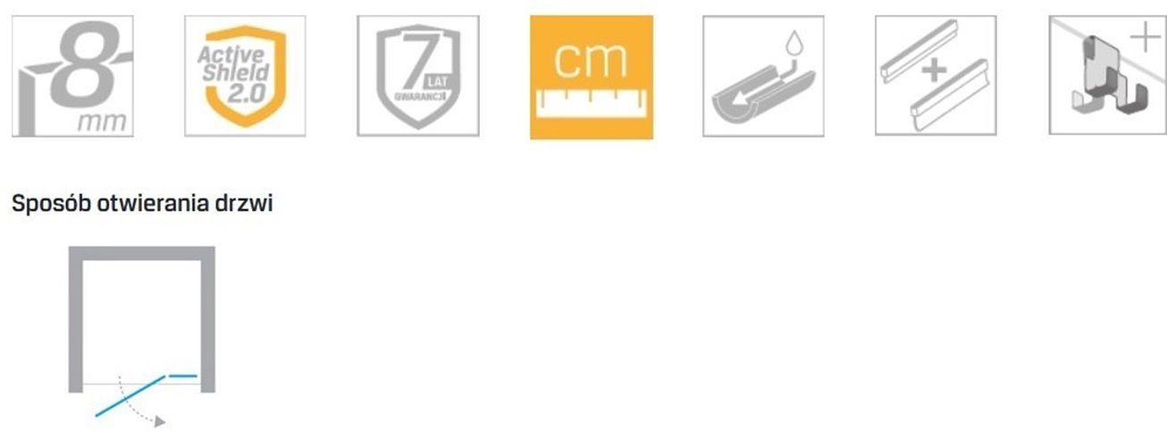 Czarne drzwi prysznicowe uchylne 90 cm prawe EXK-6130 Eventa Black Chrome New Trendy