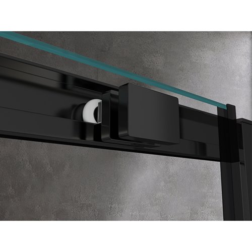 Drzwi prysznicowe do wnęki 125-130 cm rozsuwane czarny profil szkło 8 mm KZ09D