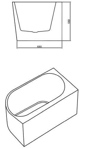 Wanna przyścienna narożna prawa 140 cm Mera Hydrosan