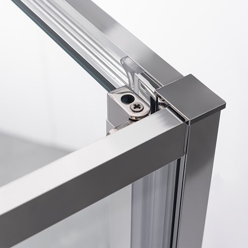 Chromowana prostokątna kabina prysznicowa Kira 100x80 drzwi rozsuwane do wewnątrz