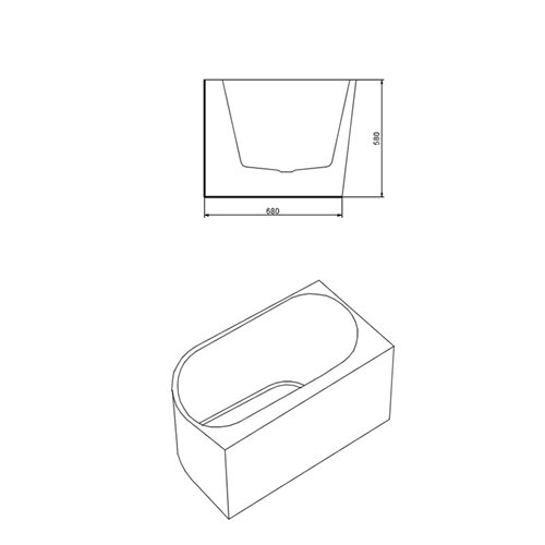Wanna przyścienna złoty szczotkowany przelew oraz korek narożna lewa 160 cm Mera Hydrosan