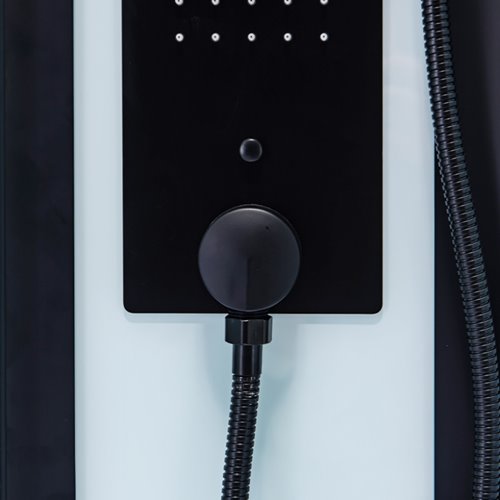 Kabina prysznicowa półokrągła zabudowana na wysokim brodziku 90x90 Nina