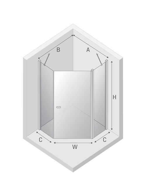 Złota kabina prysznicowa pięciokątna 80x80 K-3581 New Soleo Gold Brushed New Trendy