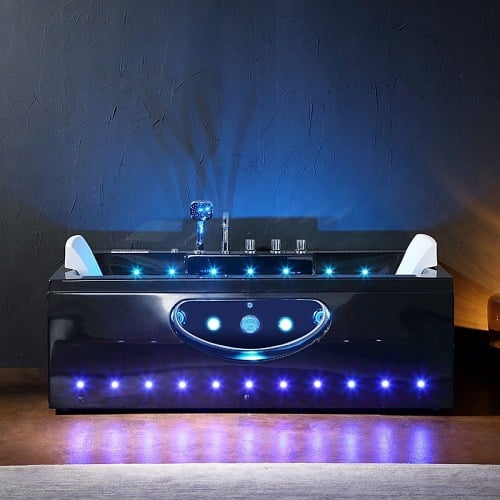 Czarna wanna z hydromasażem 170x84 Iris 933C Hydrosan