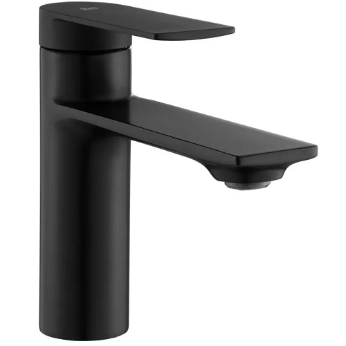 Czarna bateria umywalkowa niska Storm Black Rea