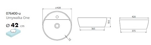 Umywalka One 42 cm Cerastyle