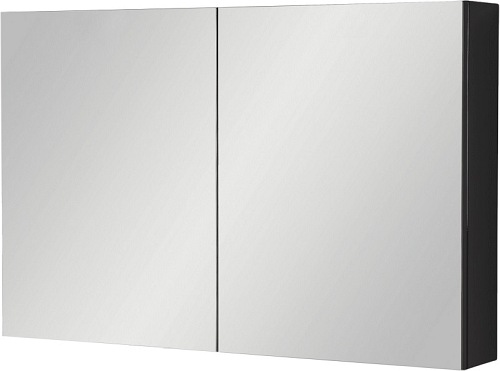 Czarna matowa szafka wisząca z lustrem 65x100 Victa