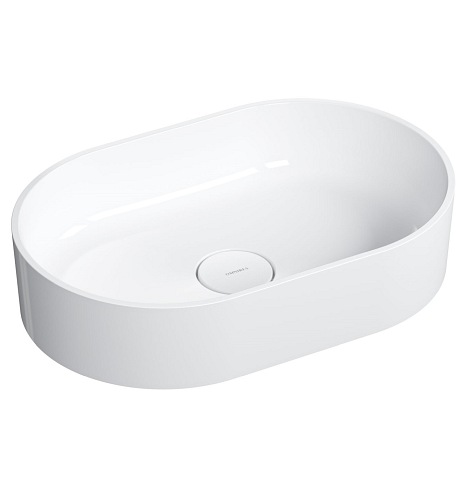 Omnires Ovo M+ umywalka nablatowa biały połysk 55x36 cm OVOUNBP