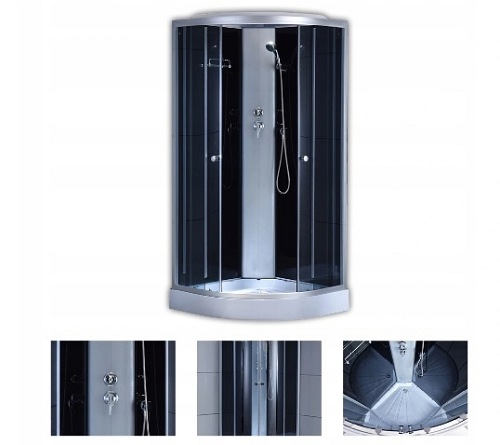 Kabina prysznicowa półokrągła zabudowana 80x80 WSH-302A