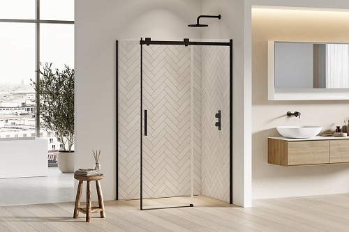 Softi Black New Trendy kabina prysznicowa kwadratowa rozsuwana samodomykająca 110x110 cm EXK-3973