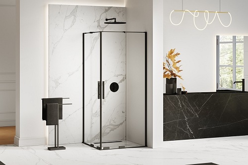 New Trendy Smart Black kabina prysznicowa prostokątna podwójne drzwi 80x120 cm EXK-4163