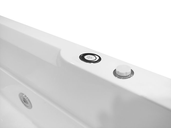 Narożna wanna z hydromasażem prostokątna konglomerat 150x73 cm MO-1802