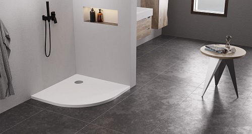 Brodzik półokrągły 80x80 konglomerat New Trendy Nex B-0449